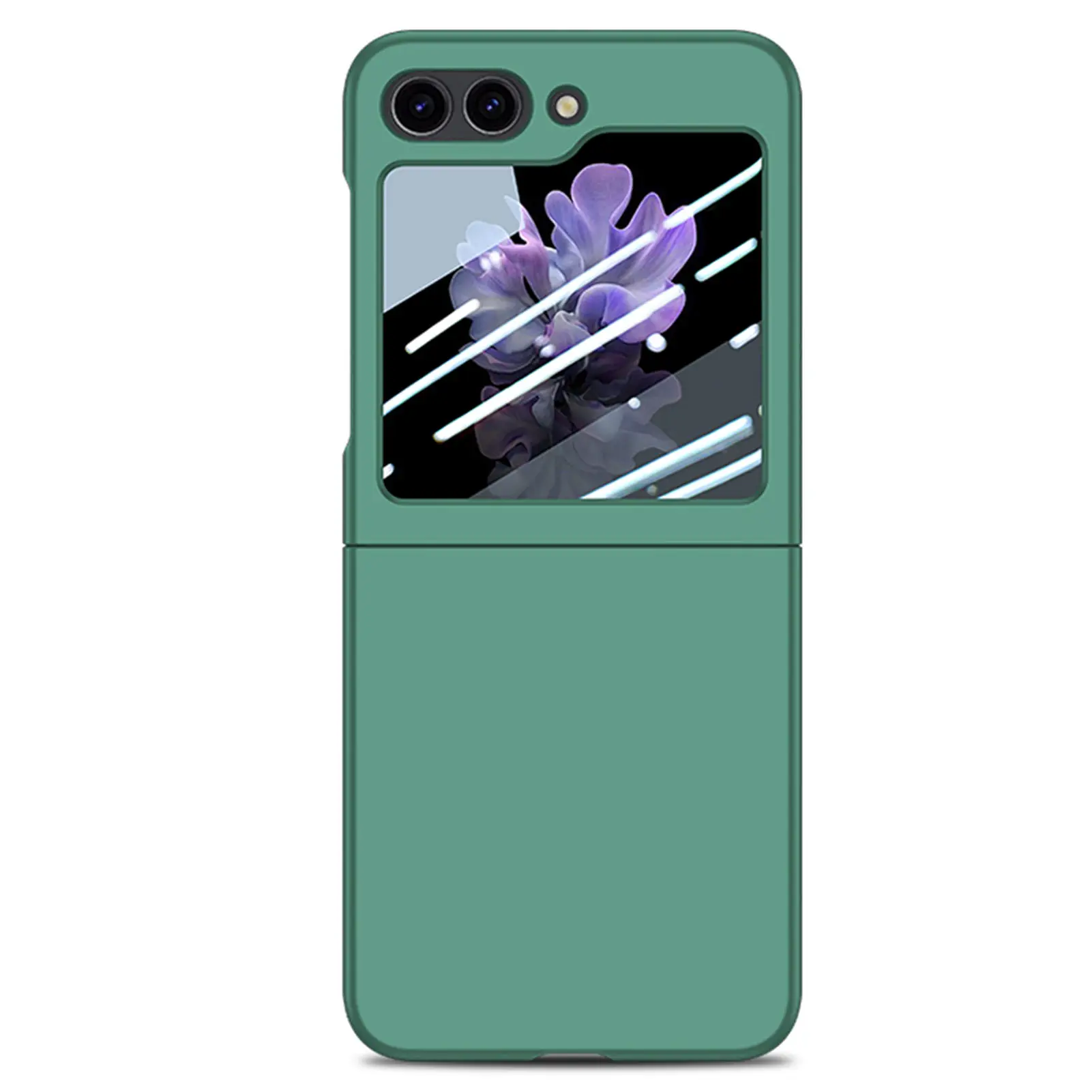 Handyhülle für Samsung Galaxy Z Flip 5 5G mit rückseitigem Glasschutz aus Kunststoff_voghion.com