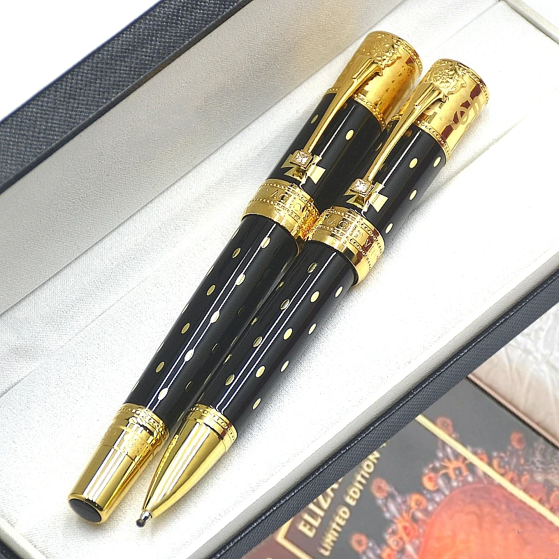 

MB Limited Edition Elizabeth Rollerball Ballpoint Pen Unique Relief Office Writing Fountain Pens With Serial Number Diamond Cap