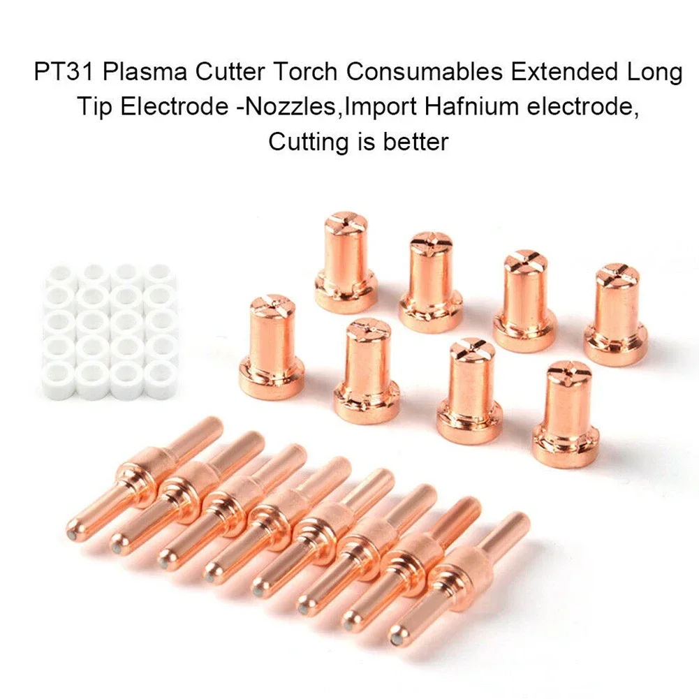 Plasma Cutting Machine Plasma Cutter Consumables Kit 60Pcs Air Plasma Cutter Nozzle Tips Consumables For LG-40 PT-31 Torch CUT40 Electrode Tip Torch Kit
