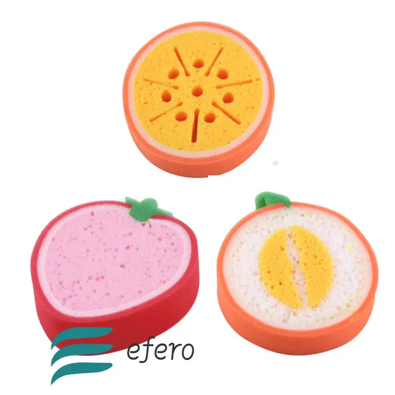 

Cute Fruit Shape Bath Sponge Soft Shower Brush Dead Skin Removal Bathroom Body Scrubber Exfoliating Cleaner Women Men Kids