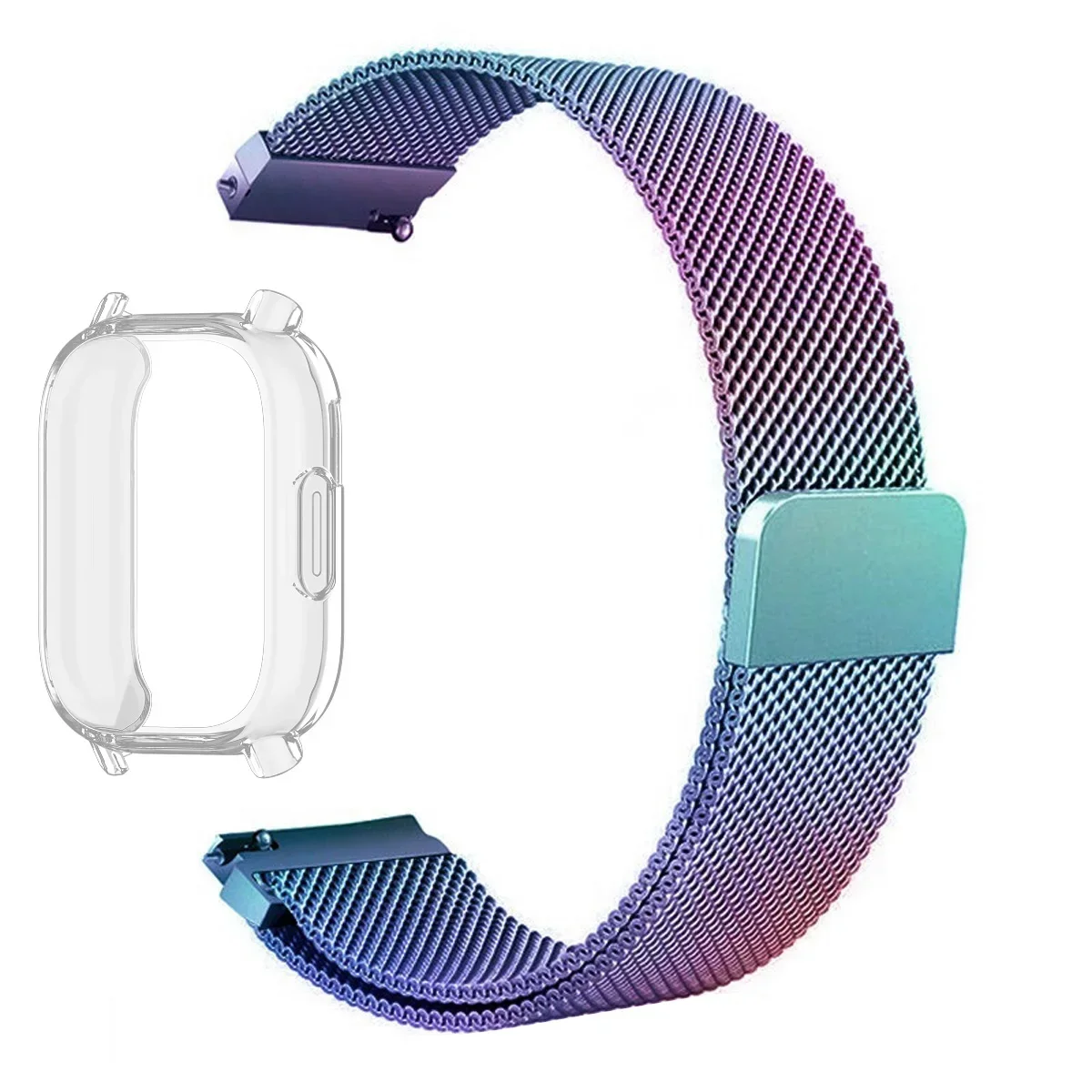 Milanese Mesh Strap with Case and Screen Protector - Premium Watchband Bracelet Accessories