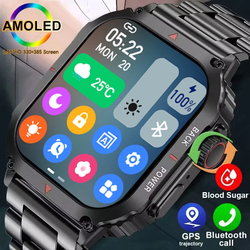 Nuovo Orologio Intelligente Da Esterno Da Uomo Schermo Da 1.95 "Ip68 Orologi Impermeabili Chiamata Bluetooth Smartwatch Gps Traiettoria Di Movimento P