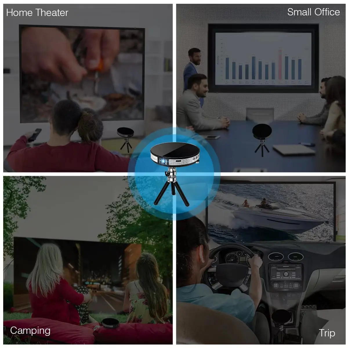 جهاز عرض صغير محمول 4K للمسرح المنزلي DLP Android...
