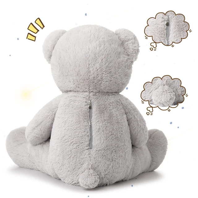 MorisMos Giant Teddy Bear Mommy and Baby Bear Soft Plush Bear Stuffed Animal for Mom and Child, 39 Inches, Gray