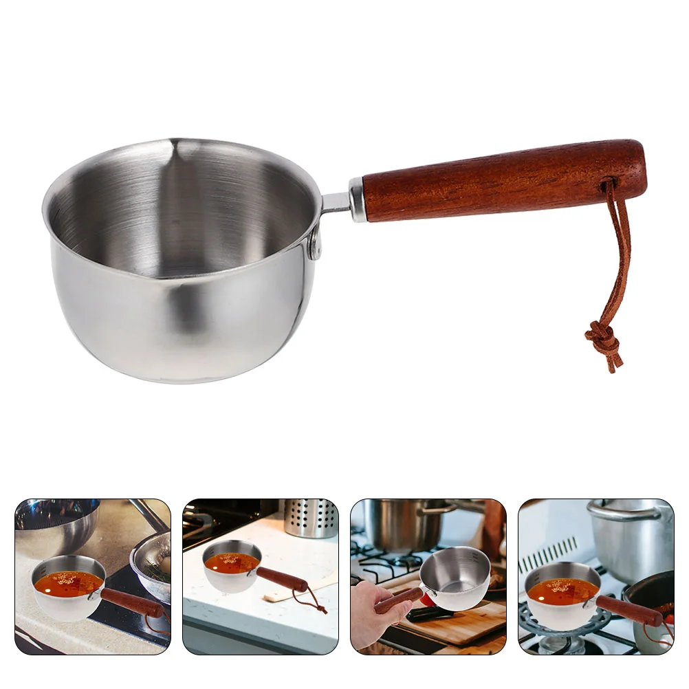 

2Pcs Milk Pot Butter Warmer Oil Pot Small Boiling Pot Mini Saucepan Kitchen Cookware