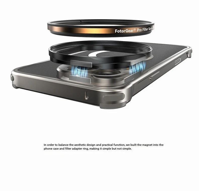 Fotorgear-Tマウントレンズスレッド付き写真電話ケース,金属製Magsafe