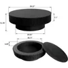 31" Round Black Coffee Table for Living Room, Mid Century Modern  with Sturdy Pedestal, Café Tables 2