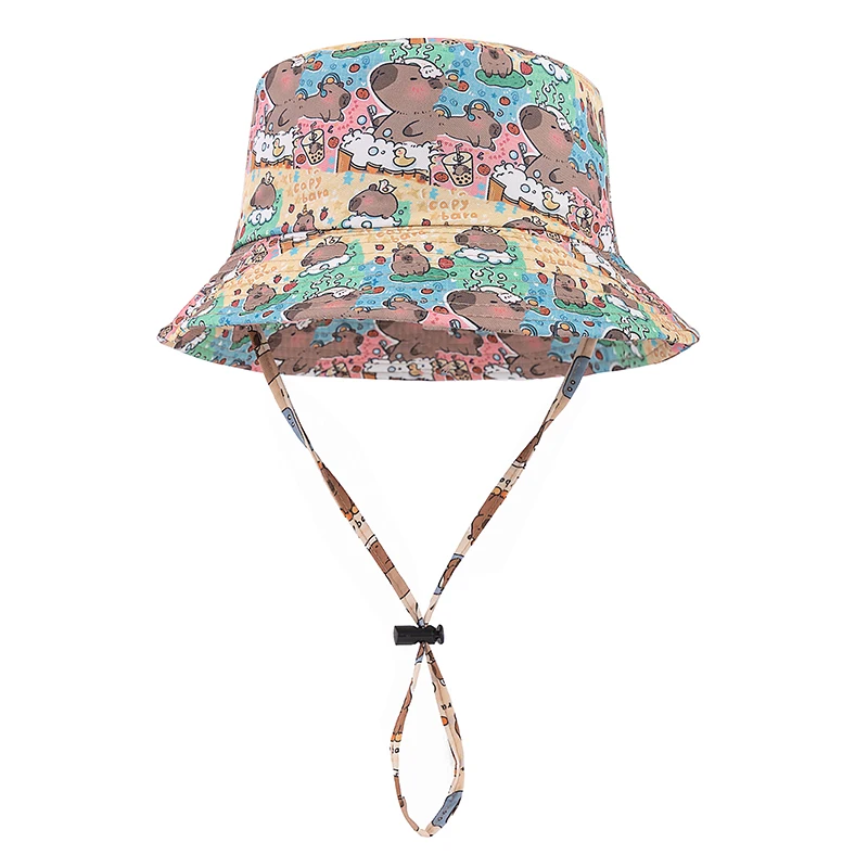 Hot Sale Unisex Summer Capibara Bucket Hat Capybara Print Outdoor Sun Protection Women Cap Adult Lovely Hat