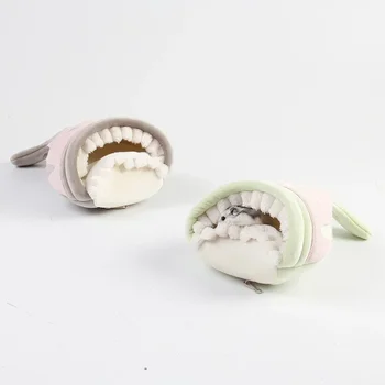 Cute Hamster Nest Guinea Pig Hammock House Winter Warm Cotton Cage Short Plush Big Mouth Fish Shape Small Pet Supplies 4