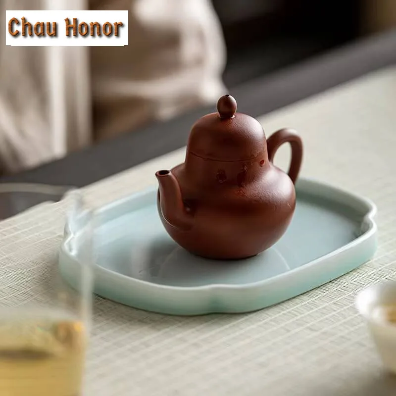 Retro Square Porcelain Pot Dry Bubble Table Chinese Dim Sum Fruit Plate Teaware Accessories Ceramic Exquisite Tea Snack Dish