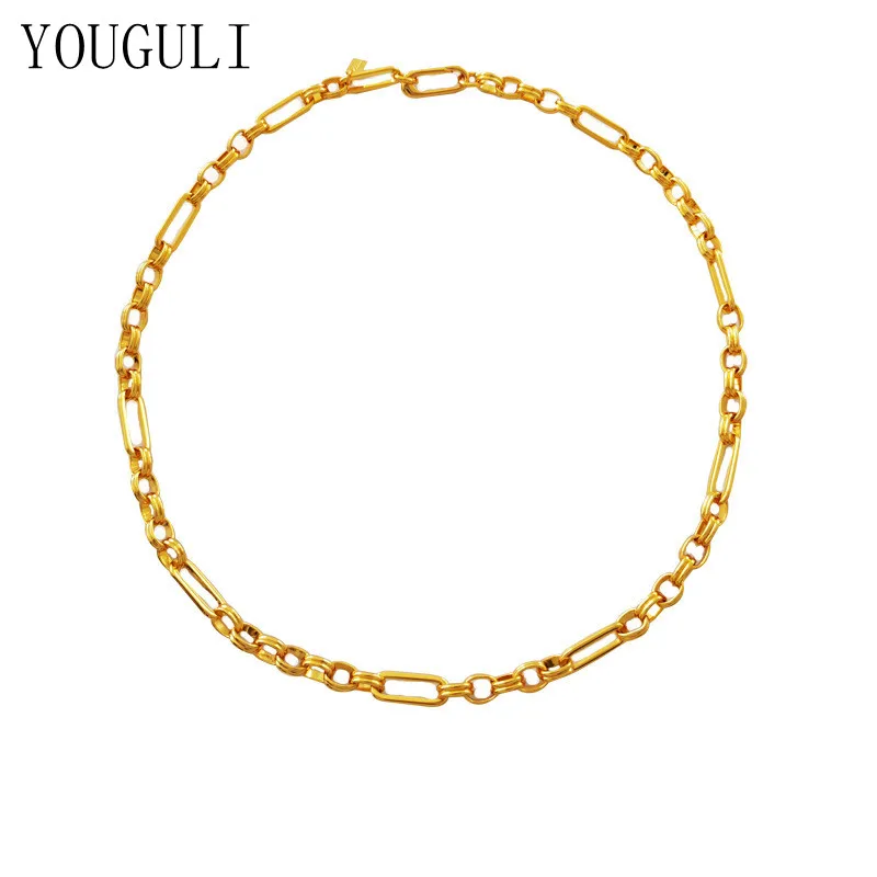 Modern Jewelry Hip Hop Choker Necklace Popular Design Hot Selling Golden Silvery Chain For Celebration Gifts |