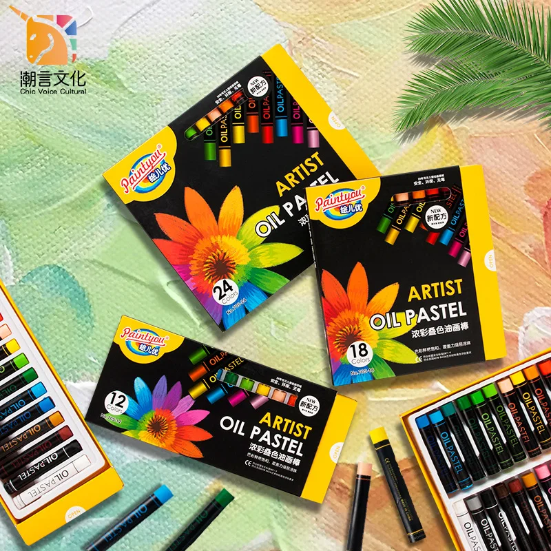 12/18/24/36 Color Set Nontoxic Professional Colored Artist Oil Pastel Chalk for Art Painting Student Kids Coloring Art Supplies