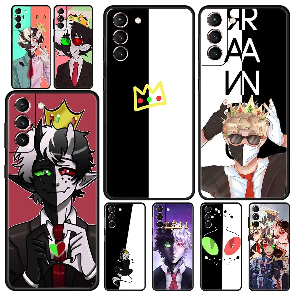 Забавный чехол для телефона Ranboo Dream SMP для Samsung Galaxy S23 Ultra S22 S21 S20 FE 5G S10 S10E S9 S8 Plus Note 20, мягкий черный Чехол