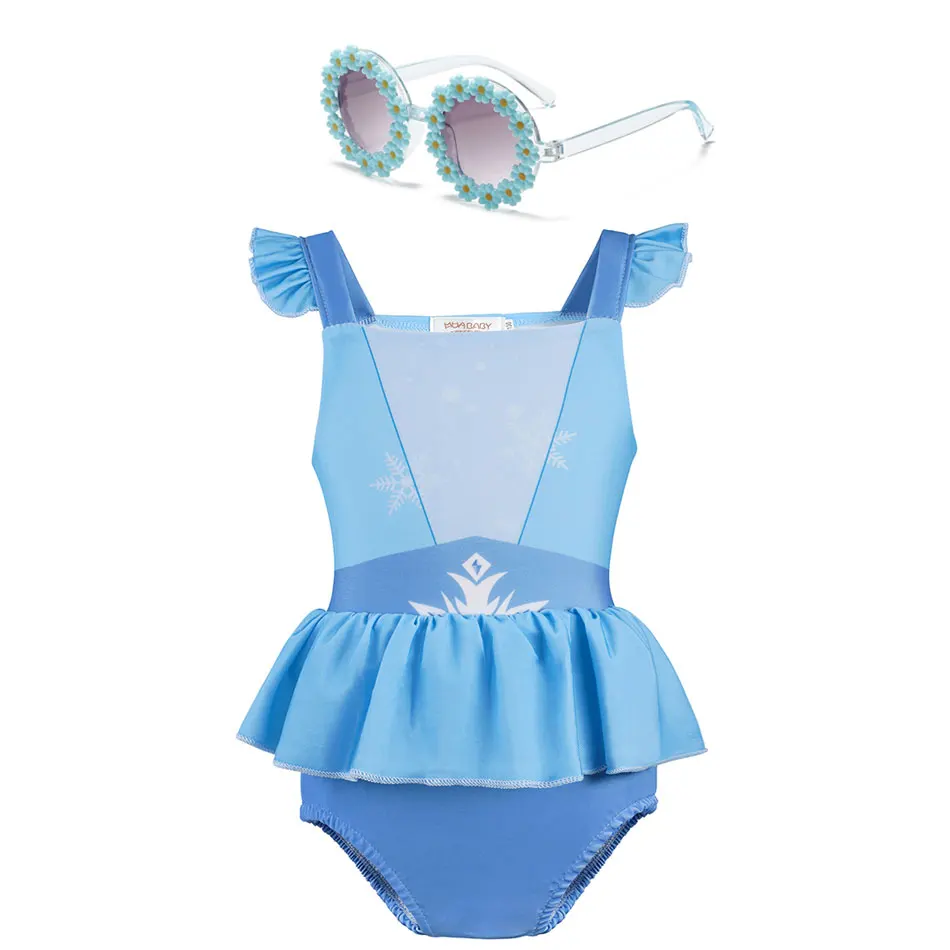 thumbnail image 1 of Bañador de dos piezas para niñas de 2 a 10 años, traje de baño de estilo princesa Disney, Bikini de verano, 2024, 1 of 5