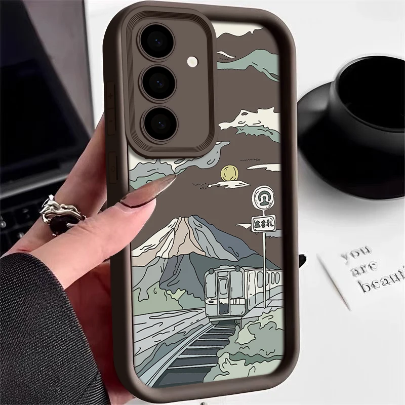 Mountain Train Soft Phone Case - Premium Protective Cover