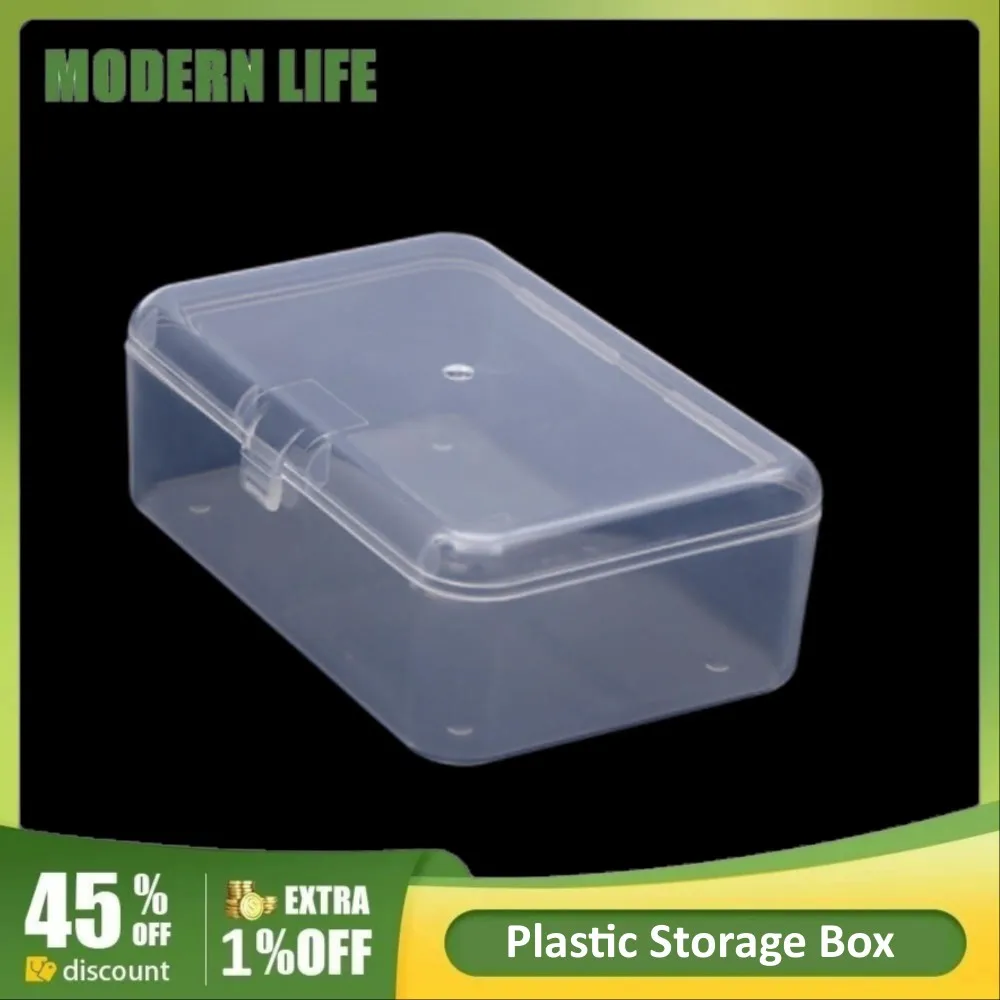 Rectangle Transparent Large Capacity Plastic Storage Box Container