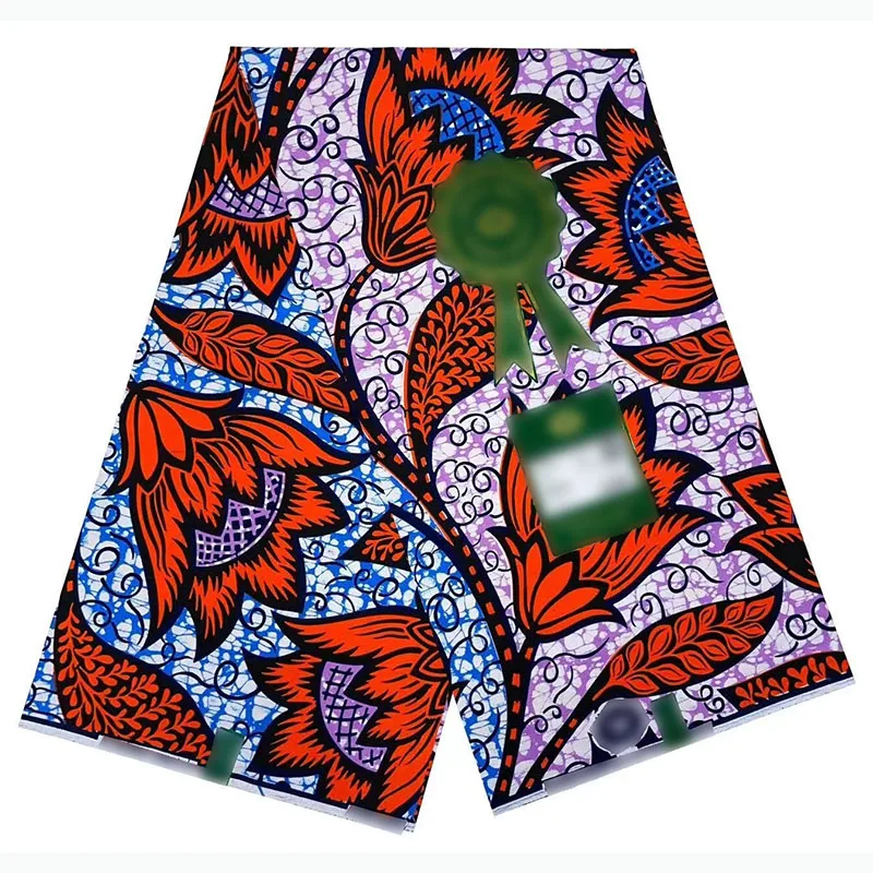Africa Holandies Super Wax Original 6 Yards Nigeria Ankara Wax Fabric Cotton Nice Quality For Sewing Clothes 05W