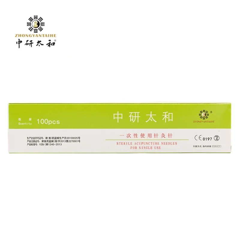 100PCS Big Size Long Acupuncture Needle Zhongyan Taihe Disposable Sterile Acupuncture Needles Ethylene Oxide Sterilization Bag disposable acupuncture needle