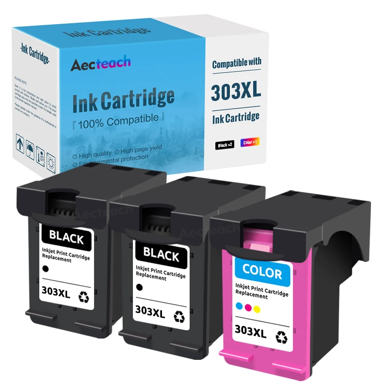Aecteach Sostituzione Cartuccia D'Inchiostro Compatibile 303Xl Per Stampante Hp 303 Xl Hp303 Envy 6220 6230 6232 6234 7130 7134 7830 7855