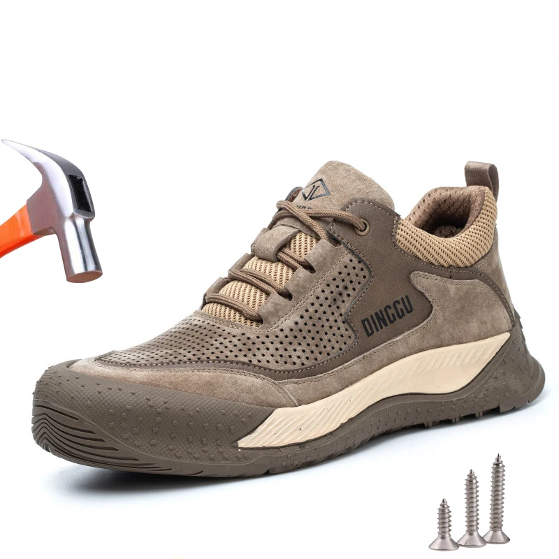 SummerSafetyShoesMenBreathableWorkShoesWomenHollowOutUpper