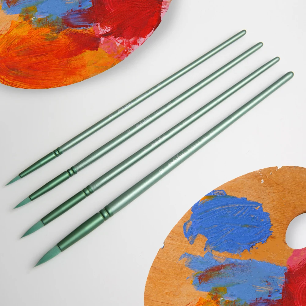 4/6Pcs Watercolor Paint Brushes Paint Brushes Set Pointed Tip Set Flat Head Watercolor Brush for Miniature Model painting brushes