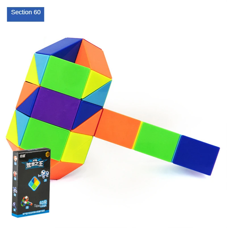 24 36 48 60 72 Segments Magic Snake Puzzle Multi-Color 3D Fidget