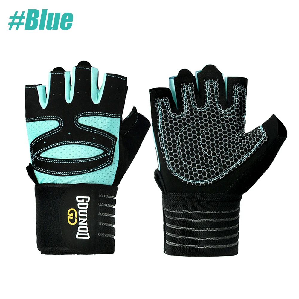 Padded Workout Gloves with Wrist Support and Full Palm Protection