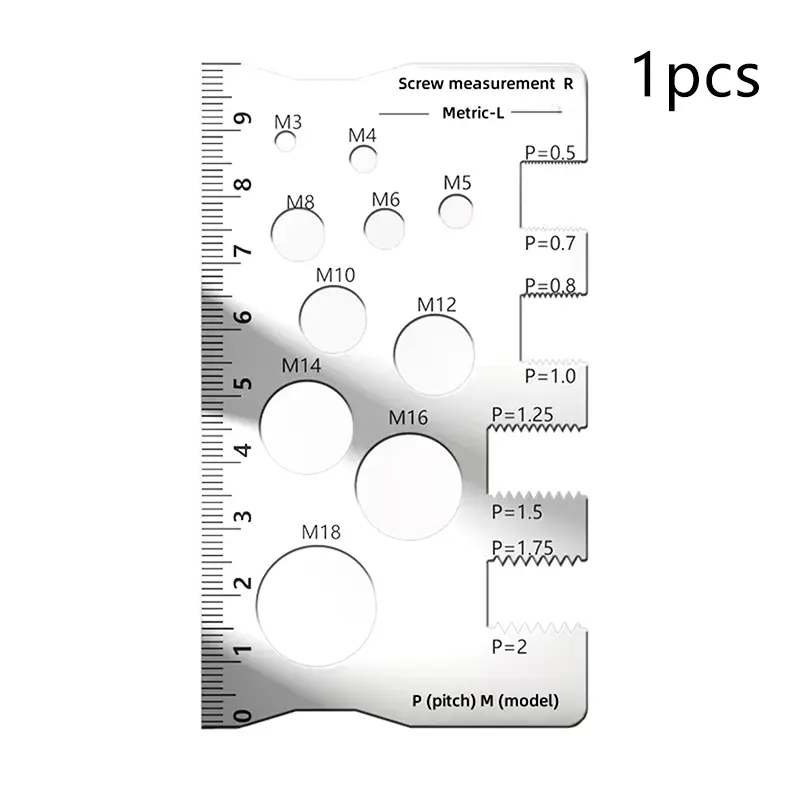 Thread Checker Screw Measurement Ruler Stainless Steel Caliper Metric Gauge Tool For Measuring Screw Pitch Bit Bolt Nut Screw image 7