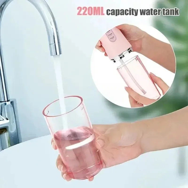 Oral Irrigator Portable Smart Electric Water Flosser 4 Jets 3 Modes Rechargeable Dental Teeth Cleaner