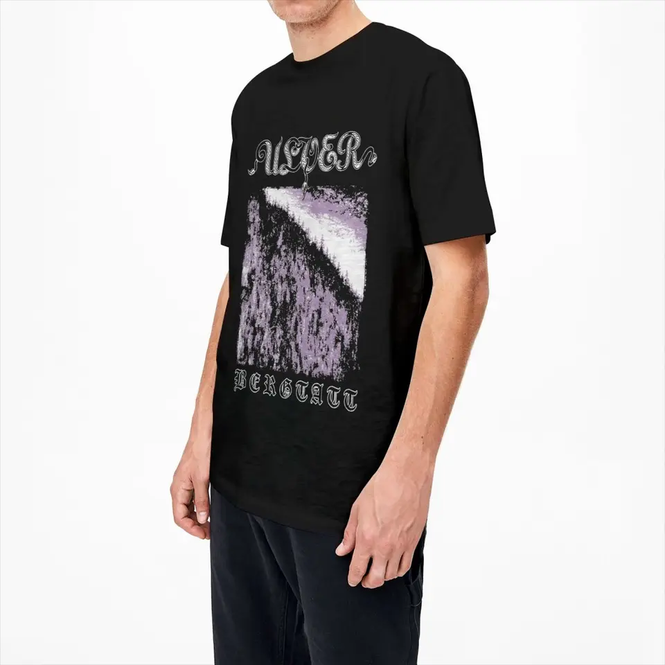 Ulver Electronica Band Bergtatt Économie pour hommes et femmes, Économie créatifs, Col rond, Pur coton, Noir, Métal, Manches courtes, Vêtements grande taille
