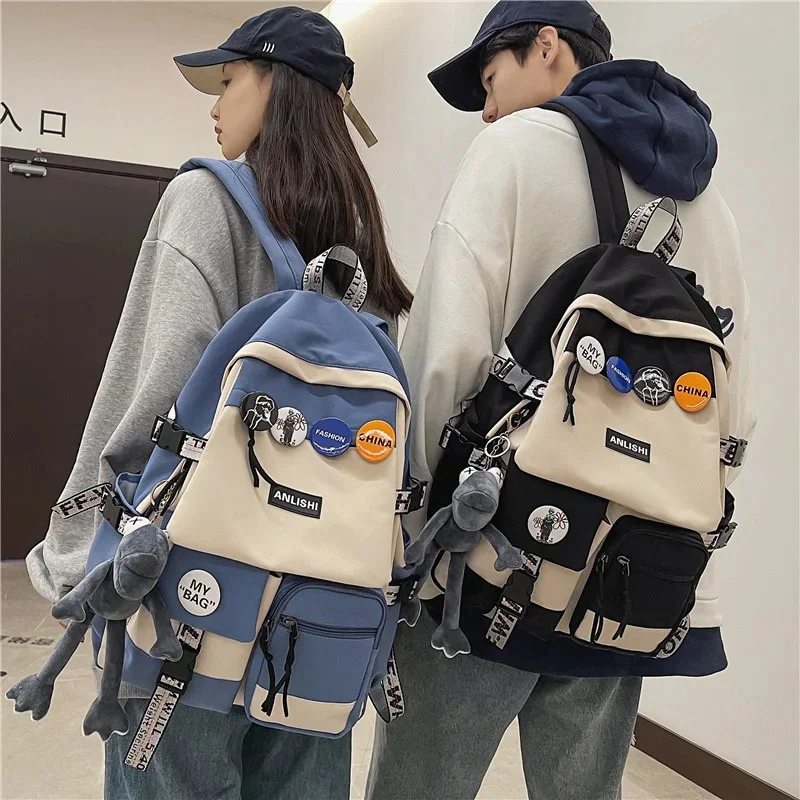 

Men Women Backpack 2023 Female Large Capacity School Backpacks for Teens Harajuku Student School Bags Fashion Korean New