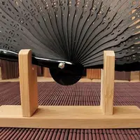 Chinese Durable Base Bamboo Folding Hand Fan Display Stand Folding Hand Fan Stand Display Holder Home Decoration 1
