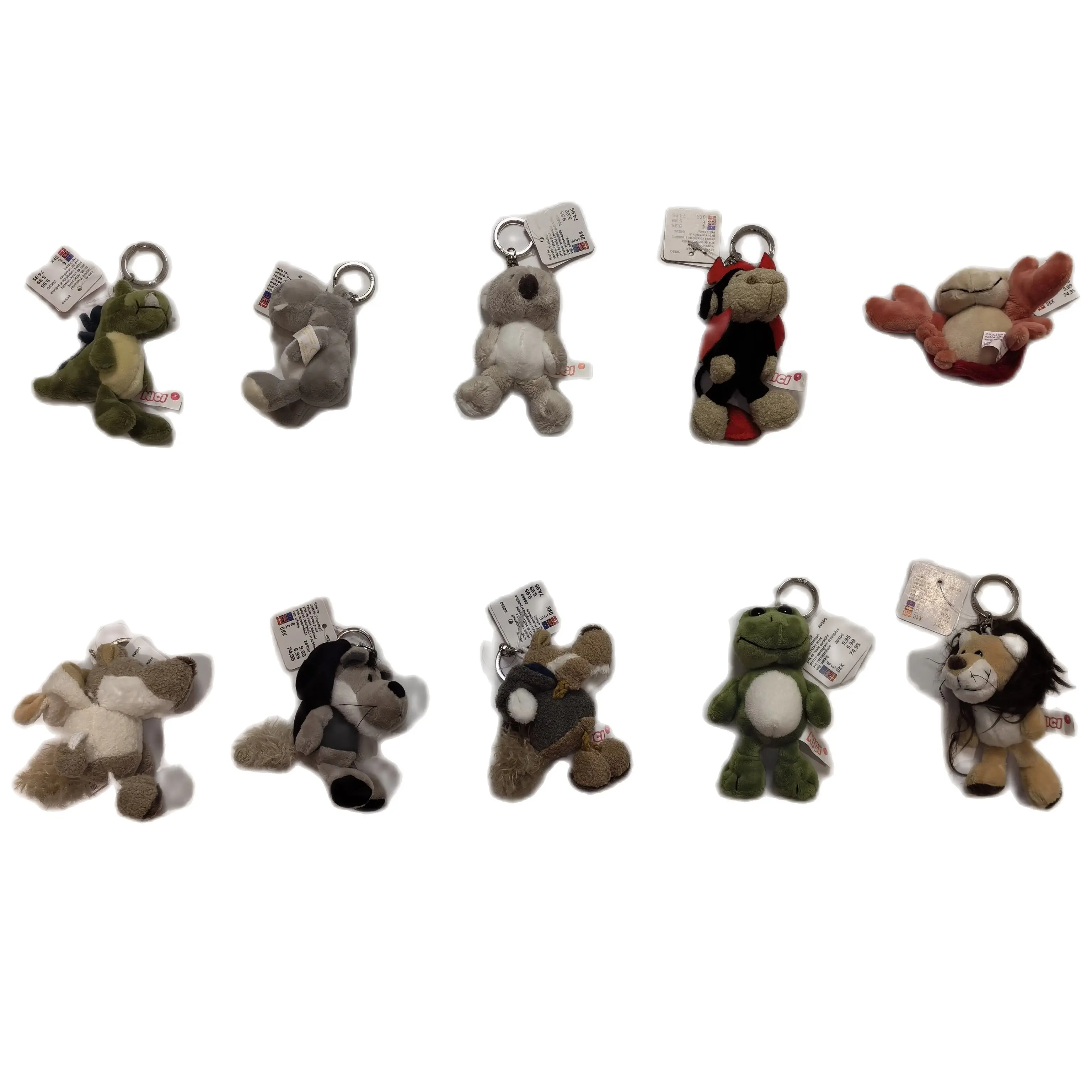 1PC Much Germany Jungle Brother Plush Keychains Toys Stuffed Lion Cat Rabbit Plush Animals Phone Key Chain Bag Pendant Dolls Toy