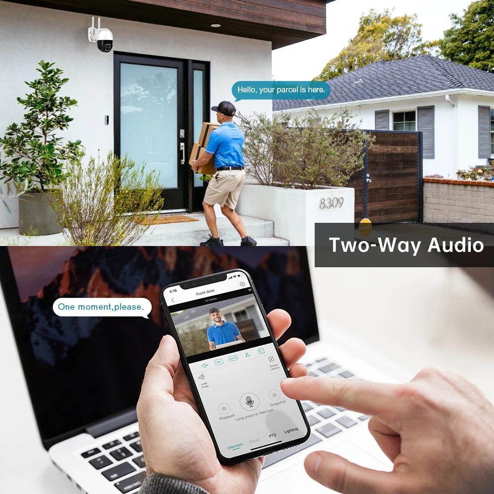 S36bbae4f2e3e4717b840c97ffbe246df6 New 4K 8MP 8x Hybrid Zoom PTZ Wifi IP Camera Outdoor Wide Dual Lens AI Human Detection 4MP Audio CCTV Video Surveillance Cam