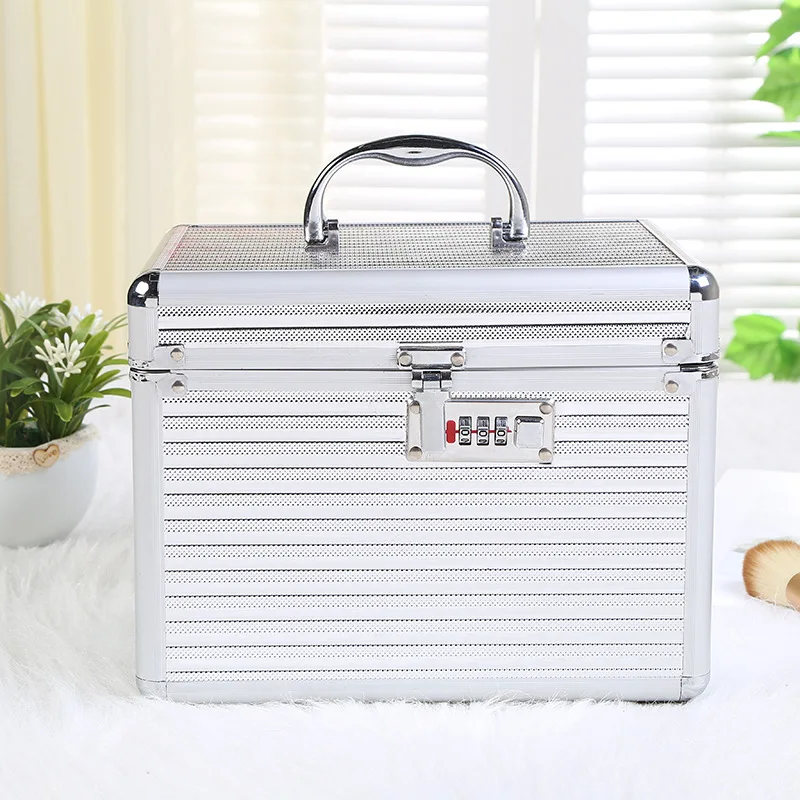 Large Capacity Waterproof Cosmetic Case Aluminum Alloy with