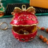 Hinged Xmas Jingle Bell Trinket Box With Crystals Figurines Hand-painted Jewelry Ring Holder Christmas Tree Hanging Decor Gift 5