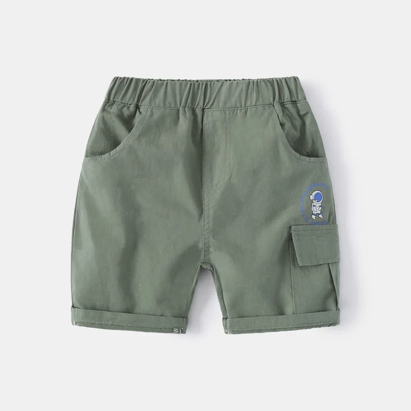 Boys Summer Shorts Children Knee Lenth Beach Pant Cotton Elastic Waist Toddler Trousers Kids Clothes