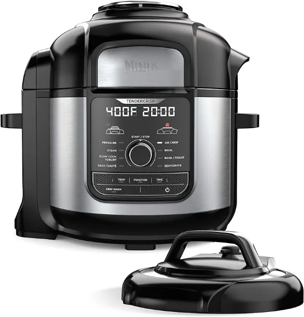 

Ninja FD401 Foodi 12-in-1 Deluxe XL 8 qt. Pressure Cooker & Air Fryer that Steams, Slow Cooks, Sears, Sautés, Dehydrates & More,