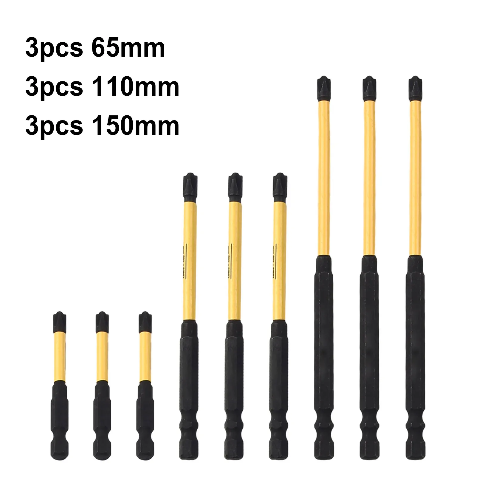 

3/6/9pcs Magnetic Electrician Special Screwdriver Bit Nutdrivers FPH2 FPH2 65 110/150mm Electric Impact Driver Hand Tools HRC60