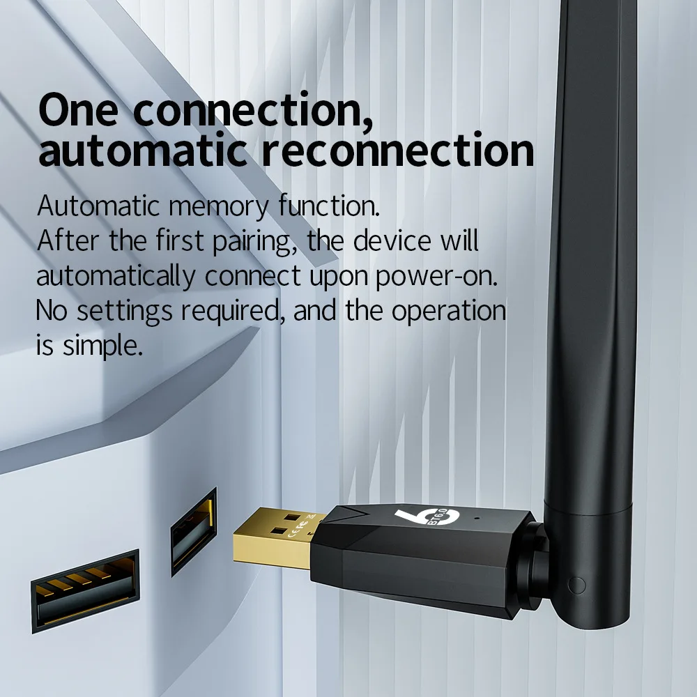 200M Bluetooth 6.0 Adapter USB Bluetooth5.4 for PC Dongle Adaptador Wireless Mouse Keyborad Music Audio Receiver USB Transmitter