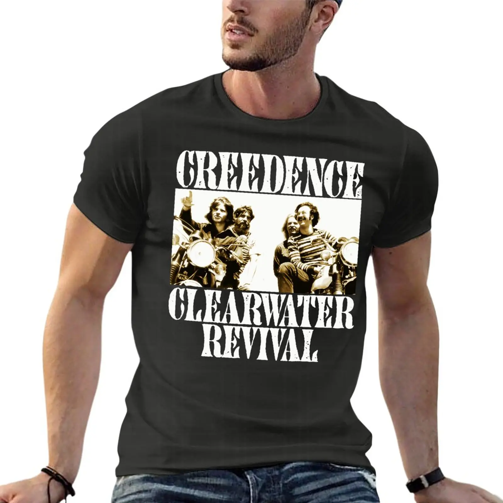 

Creedence Clearwater Revival Bikers Oversize T Shirt Funny Men'S Clothes 100% Cotton Streetwear Big Size Top Tee