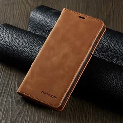 Ultra Slim Leather Flip Cover Case for Note 20 Ultra (Brown)