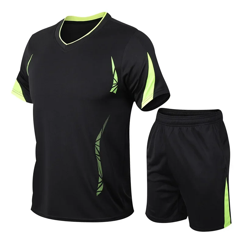 Basketball quick drying short sleeved sports suit fitness shorts running football suit two-piece set sweatpants