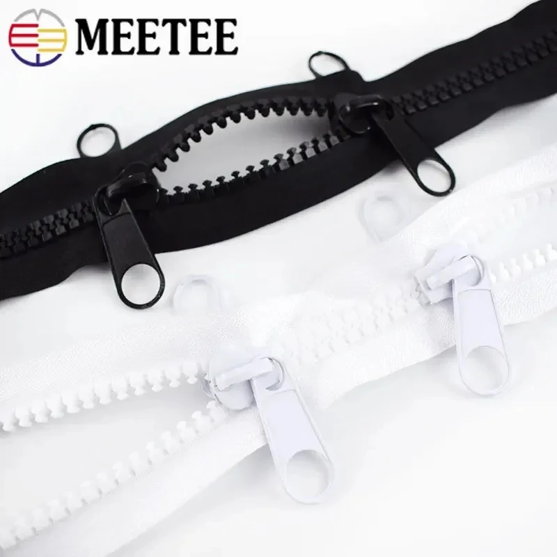 

Meetee 1Pc 10# 100-600cm Large Resin Zippers Double Slider Coat Tent Decorative Big Zips Clothes Long Zip Lock Sewing Accessory