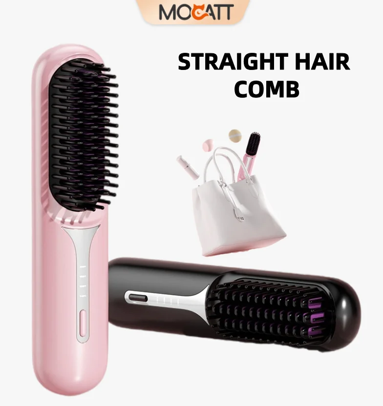MOCATT Multifunctional Wireless Negative Ion Straightening Comb Electric Hair Brush Anti-Scalding for Family Travel