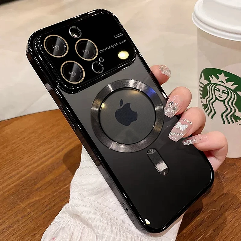 

Soft Transparent Magsafe Wireless Charge Case For iPhone 11 12 13 14 Pro Max Plus Magnetic Clear Bumper Cases Cover