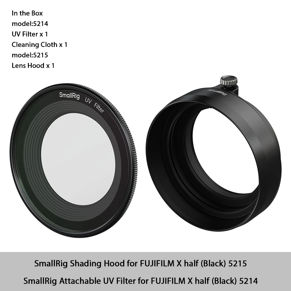 Aluminum Alloy Sun Blocker SMALLRIG Half Lens Hood For Fujifilm - Aluminum Alloy Sun Shade With Anti-Glare Protection SMALLRIG Half Lens Shade
