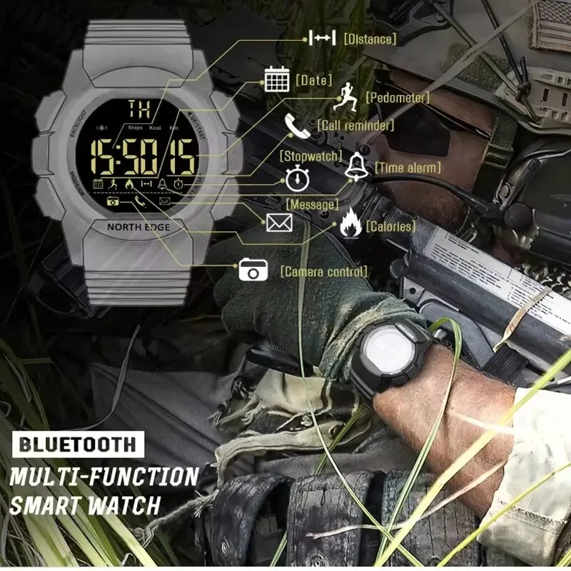 Men's Military Waterproof Sport Watch with LED Digital Display and Stopwatch