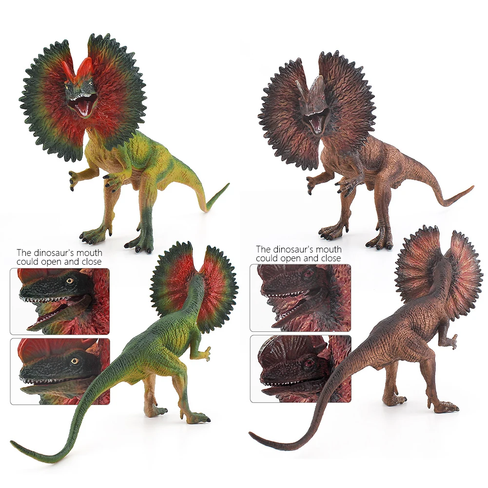 Dilophosaurus Dinosaur Toy Simulation PVC Action Figure Model Toys Raptor Dinosaurs Ornaments Educational Toys for Kids