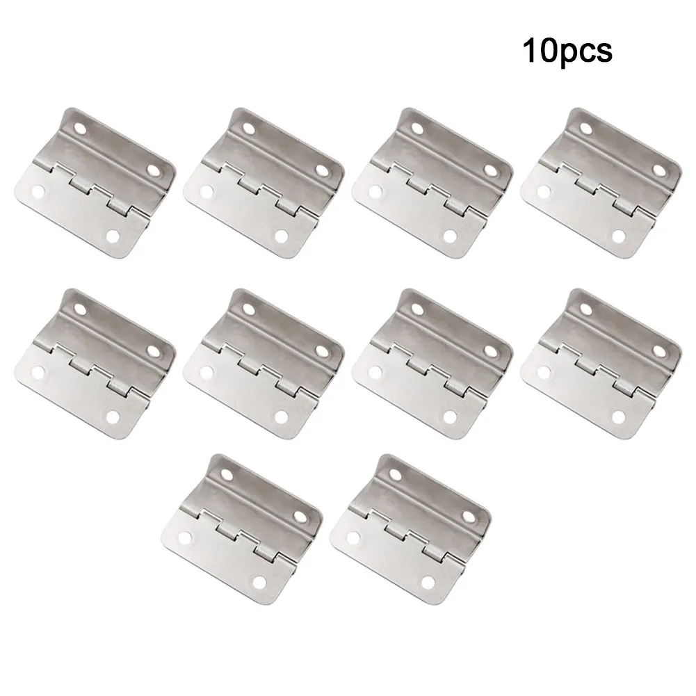 10PCS Wooden Box Hinge Tri-Fold Right Angle 4-Hole Hinge Hardware Home Improvement Spare Parts Cabinet Door Furniture Fitting